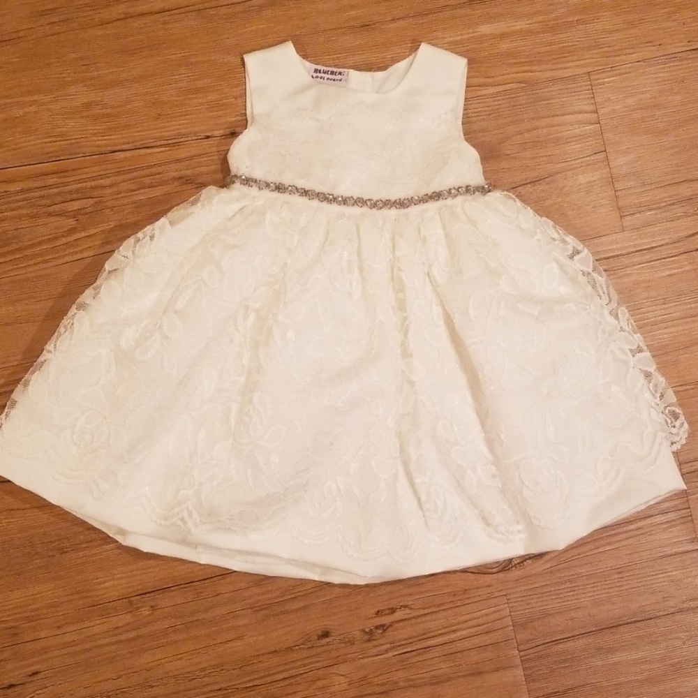 Blueberi Boulevard Ivory Lace Dress Flower Girl